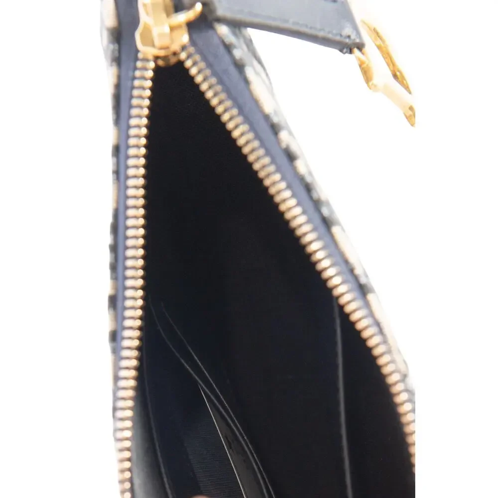 CHRISTIAN DIOR Blue Canvas Logo Saddle Shoulder Pouch - Picture 6 of 6